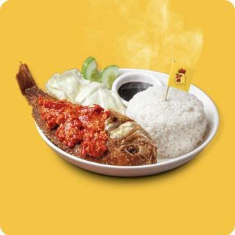 Fried fish with sambal